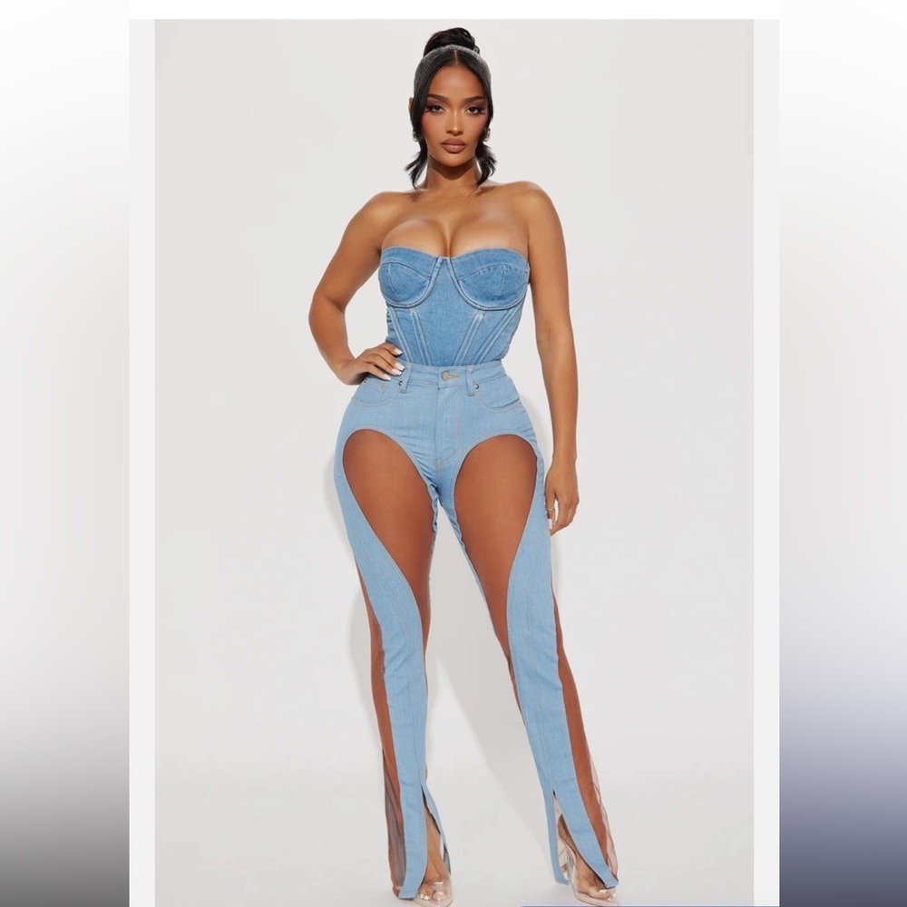 Fashion Nova BETTER WITH YOU MESH BOOTCUT JEANS